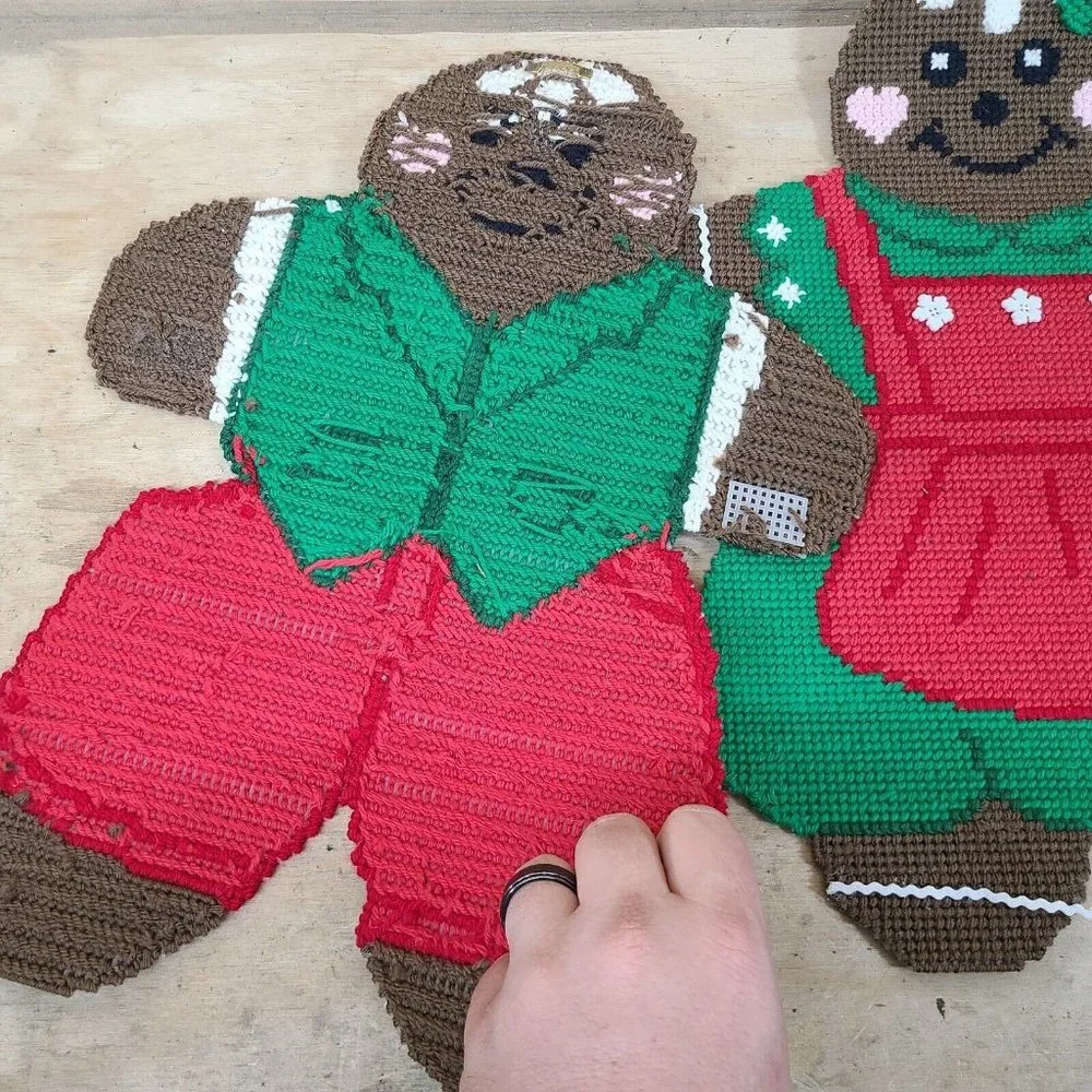 NeedlePoint Christmas Gingerbread‎ Man Decoration - Large, Boy / Girl Holiday